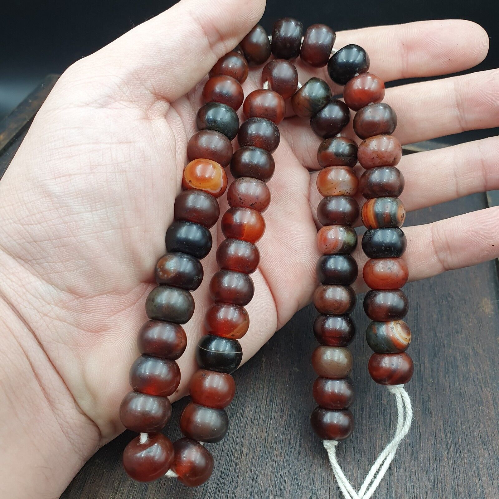 Vintage beads antique Indo Tibetan Himalayan Tibetan Agate necklace 14MM