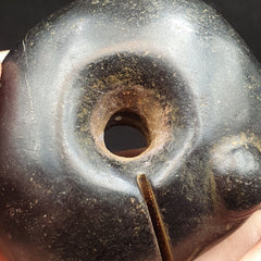 Antique Black Stone Jade Stone hand carved Amulet Pendant Bead Magnetic Stone