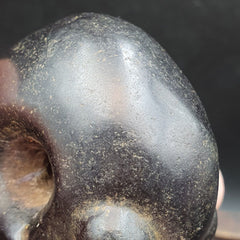 Antique Black Stone Jade Stone hand carved Amulet Pendant Bead Magnetic Stone