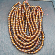 East Oasis Vintage Brown Fancy Glass Trade Beads 9.5mm Full Strand