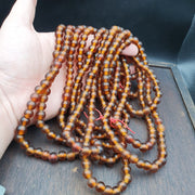 East Oasis Vintage Brown Fancy Glass Trade Beads 9.5mm Full Strand