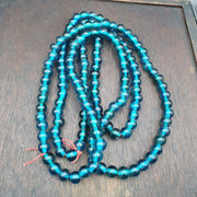 East Oasis Vintage Aqua Blue Glass Trade Beads - Fancy 10.5-11mm Full Strand