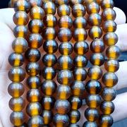 East Oasis Vintage Brown Fancy Glass Trade Beads 9.5mm Full Strand