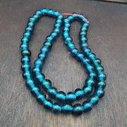 East Oasis Vintage Aqua Blue Glass Trade Beads - Fancy 10.5-11mm Full Strand