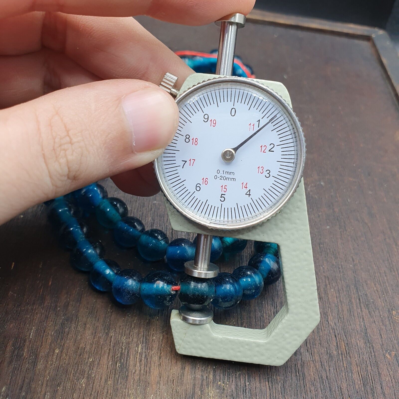 Vintage glass beads Aqua Blue fancy Beads 10.5MM-11MM Strand