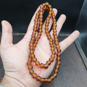 East Oasis Vintage Brown Fancy Glass Trade Beads 9.5mm Full Strand