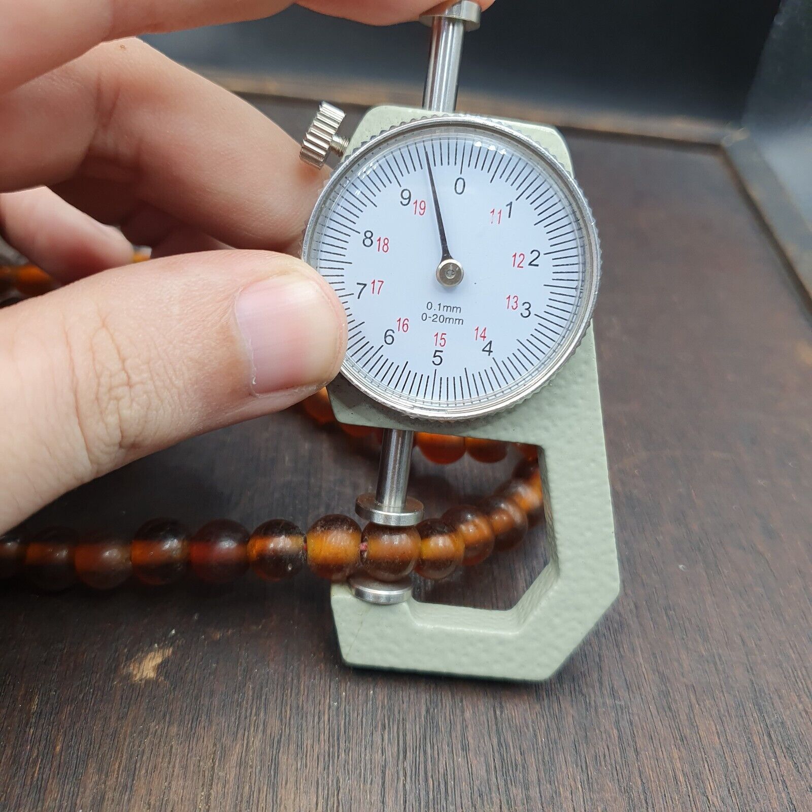 Vintage glass beads BROWN fancy trade Beads 9.5MM Strand