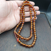 East Oasis Vintage Brown Fancy Glass Trade Beads 9.5mm Full Strand
