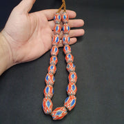 East Oasis Antique Venetian Inspired Blue Glass Chevron Trade Beads 18mm x 24mm