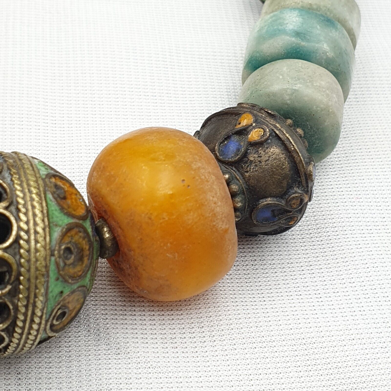 Moroccan Berber Necklace Handcrafted Amber Vintage Jewelry African Necklace