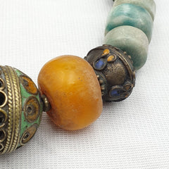 Moroccan Berber Necklace Handcrafted Amber Vintage Jewelry African Necklace