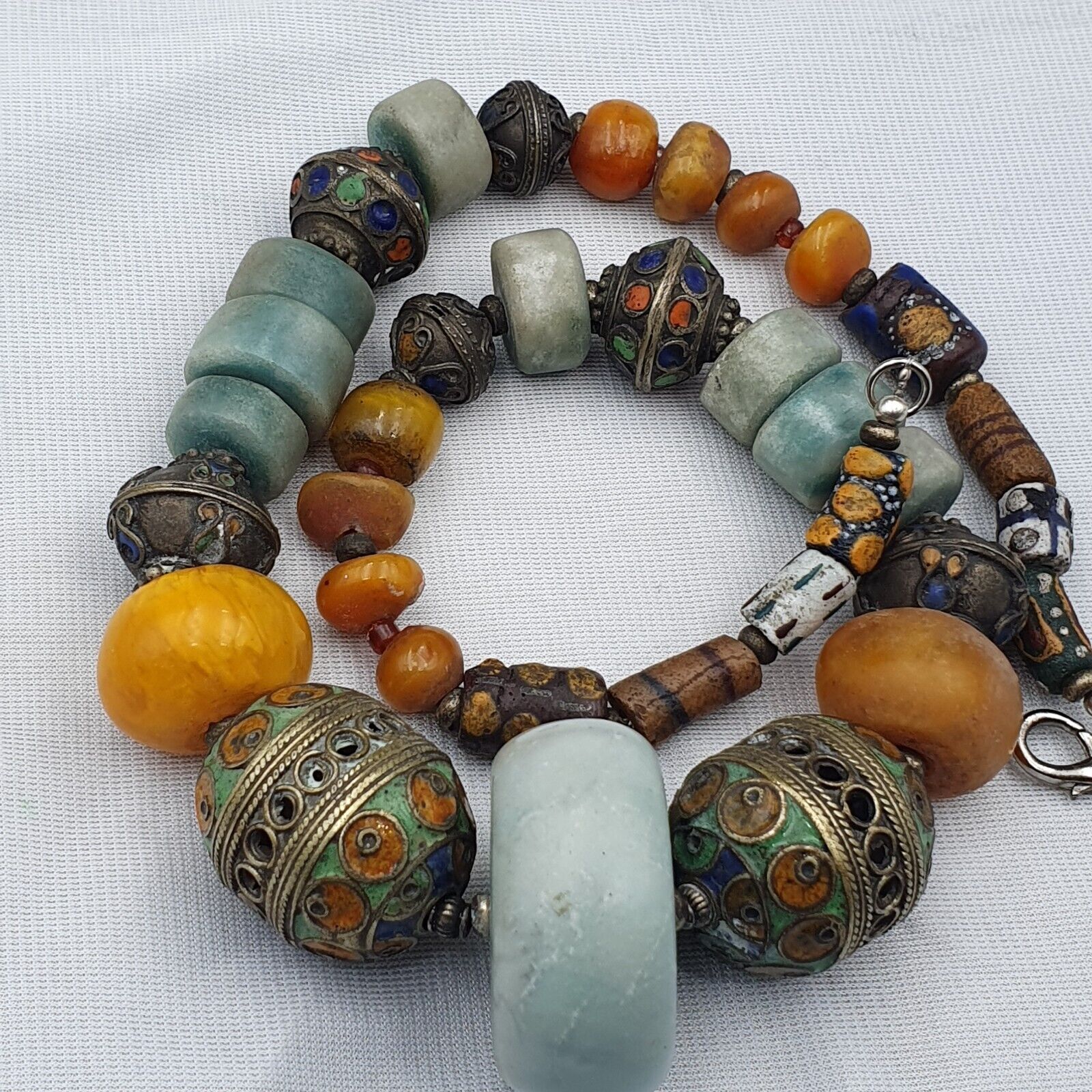 Moroccan Berber Necklace Handcrafted Amber Vintage Jewelry African Necklace