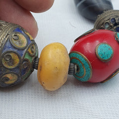 Marokkanische Halskette, handgefertigter Bernstein-Vintage-Schmuck, afrikanische Achat-Halskette
