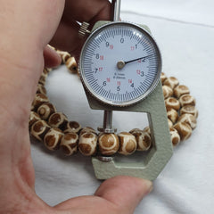 Old Tibetan Chinese Carved Necklace Tribal Decorated Beads 12mm Beaded Strand