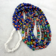 East Oasis Venetian African Style Chevron Glass Bead Strands, Wholesale Lot of 5