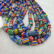 East Oasis Venetian African Style Chevron Glass Bead Strands, Wholesale Lot of 5