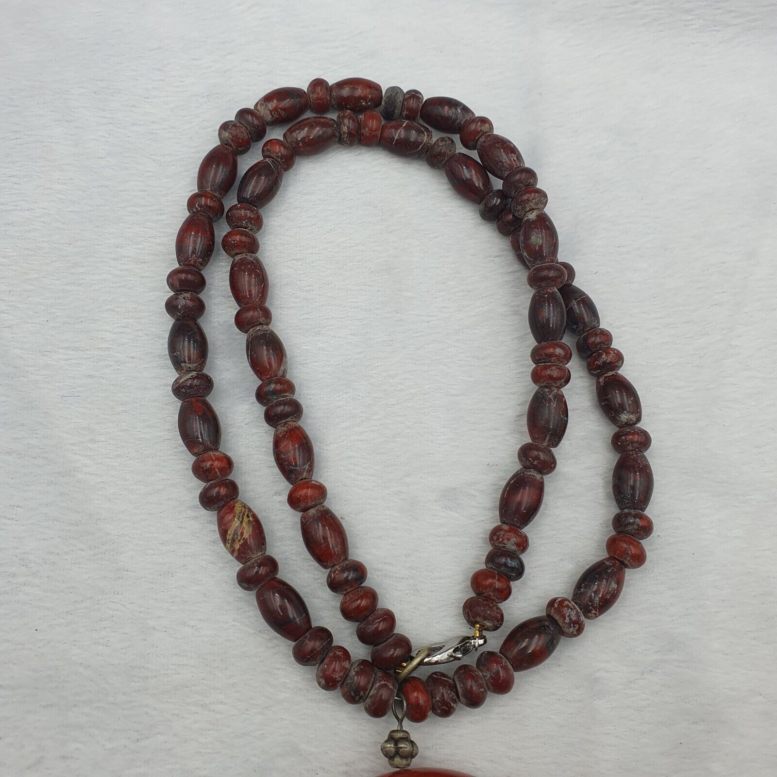 Antique Carnelian Multi Agate Old blood Jasper Beads Pendant Necklace