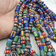 East Oasis Venetian African Style Chevron Glass Bead Strands, Wholesale Lot of 5