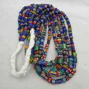 East Oasis Venetian African Style Chevron Glass Bead Strands, Wholesale Lot of 5