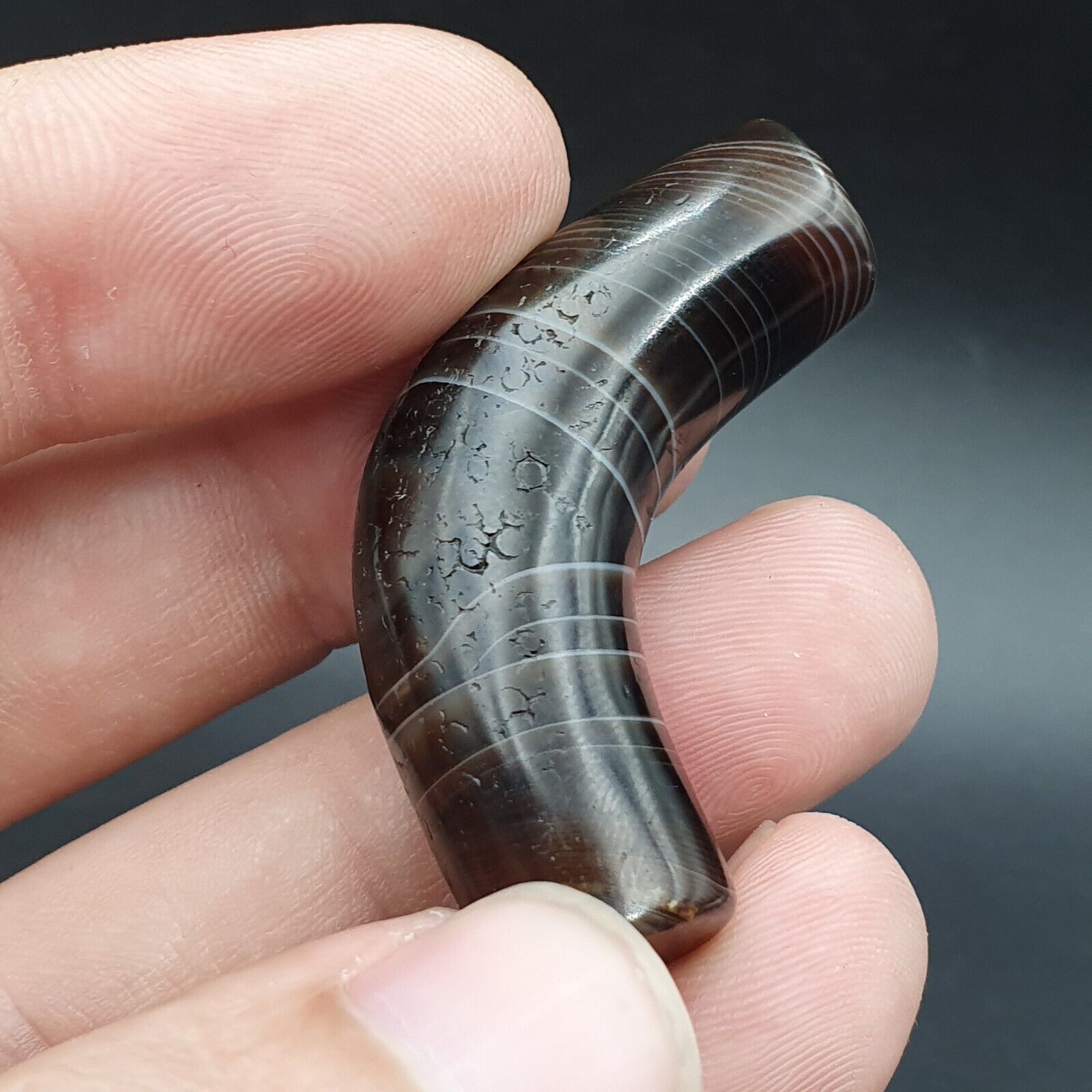Antique Old Himalayan Indo Tibetan Suleimani Eye Dzi Amulet Bead #1112