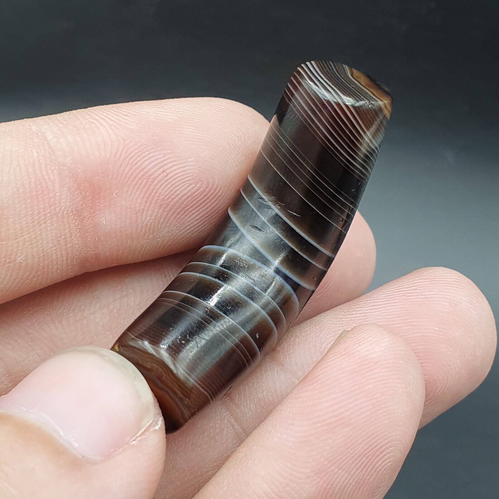 Antique Old Himalayan Indo Tibetan Suleimani Eye Dzi Amulet Bead #1112