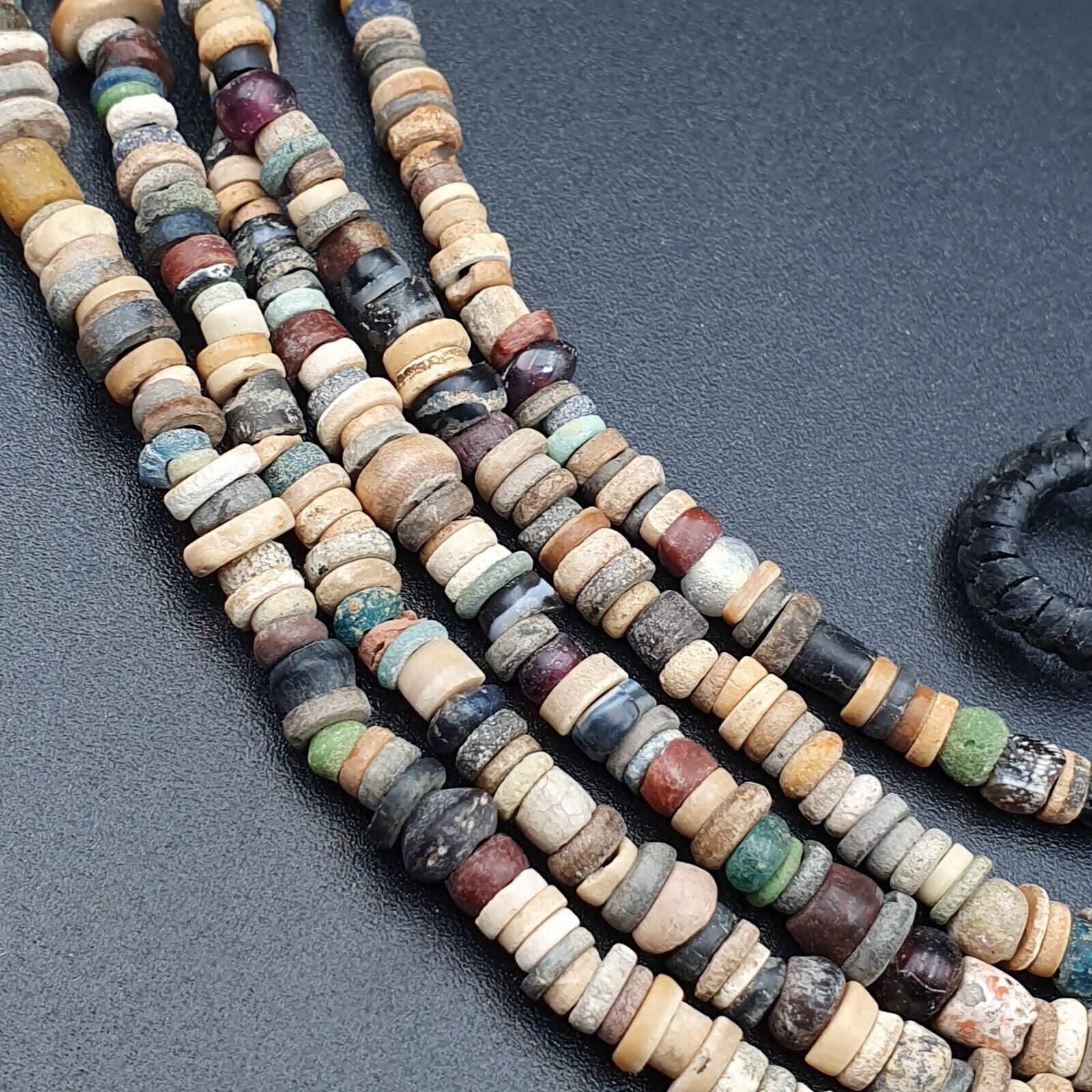 Authentic Ancient Islamic Roman Era Beads 5 Strands Necklace #NC 134