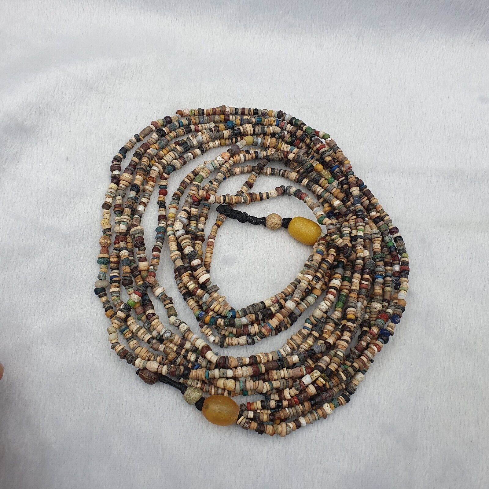 Authentic Ancient Islamic Roman Era Beads 6 Strands extra Long Necklace #NC 135