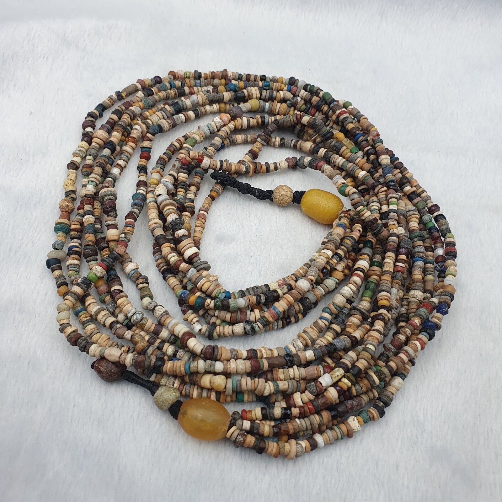 Authentic Ancient Islamic Roman Era Beads 6 Strands extra Long Necklace #NC 135