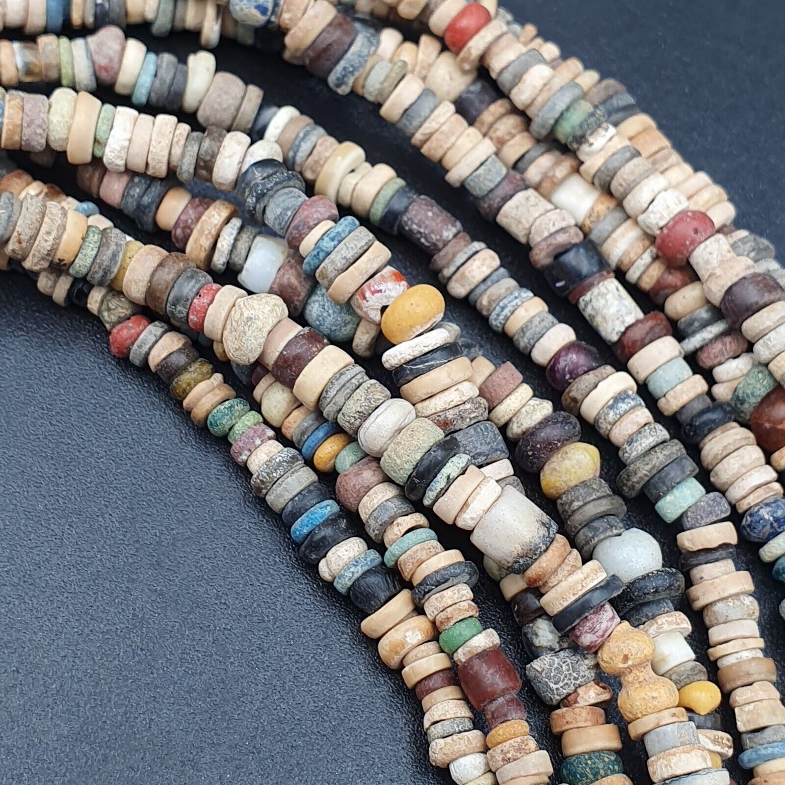 Authentic Ancient Islamic Roman Era Beads 5 Strands Necklace #NC 134