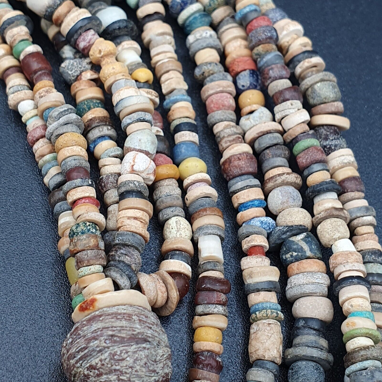 Authentic Ancient Islamic Roman Era Beads 5 Strands Necklace #NC 134