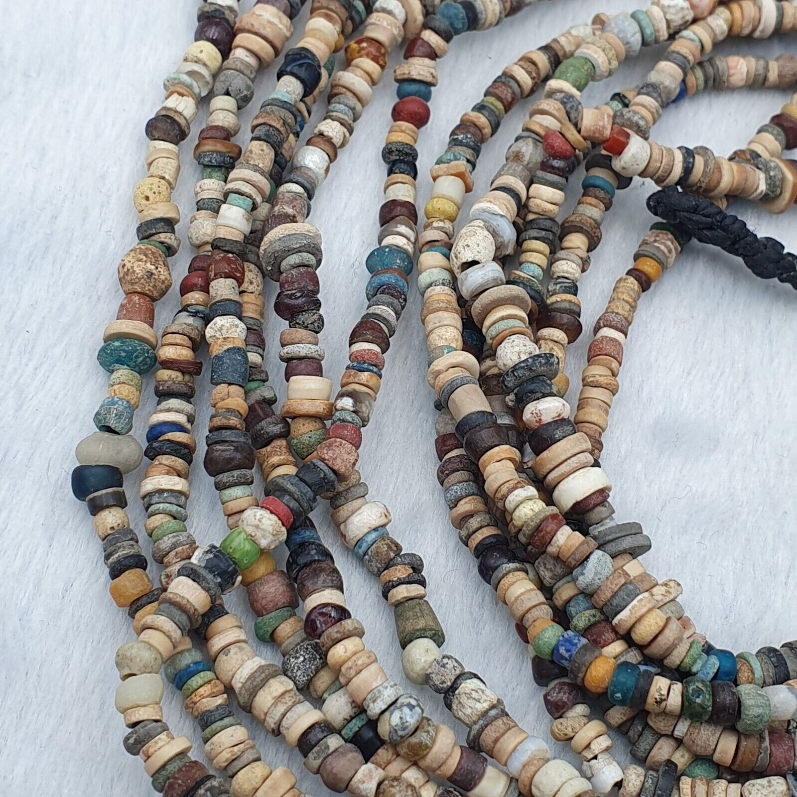 Authentic Ancient Islamic Roman Era Beads 6 Strands extra Long Necklace #NC 135