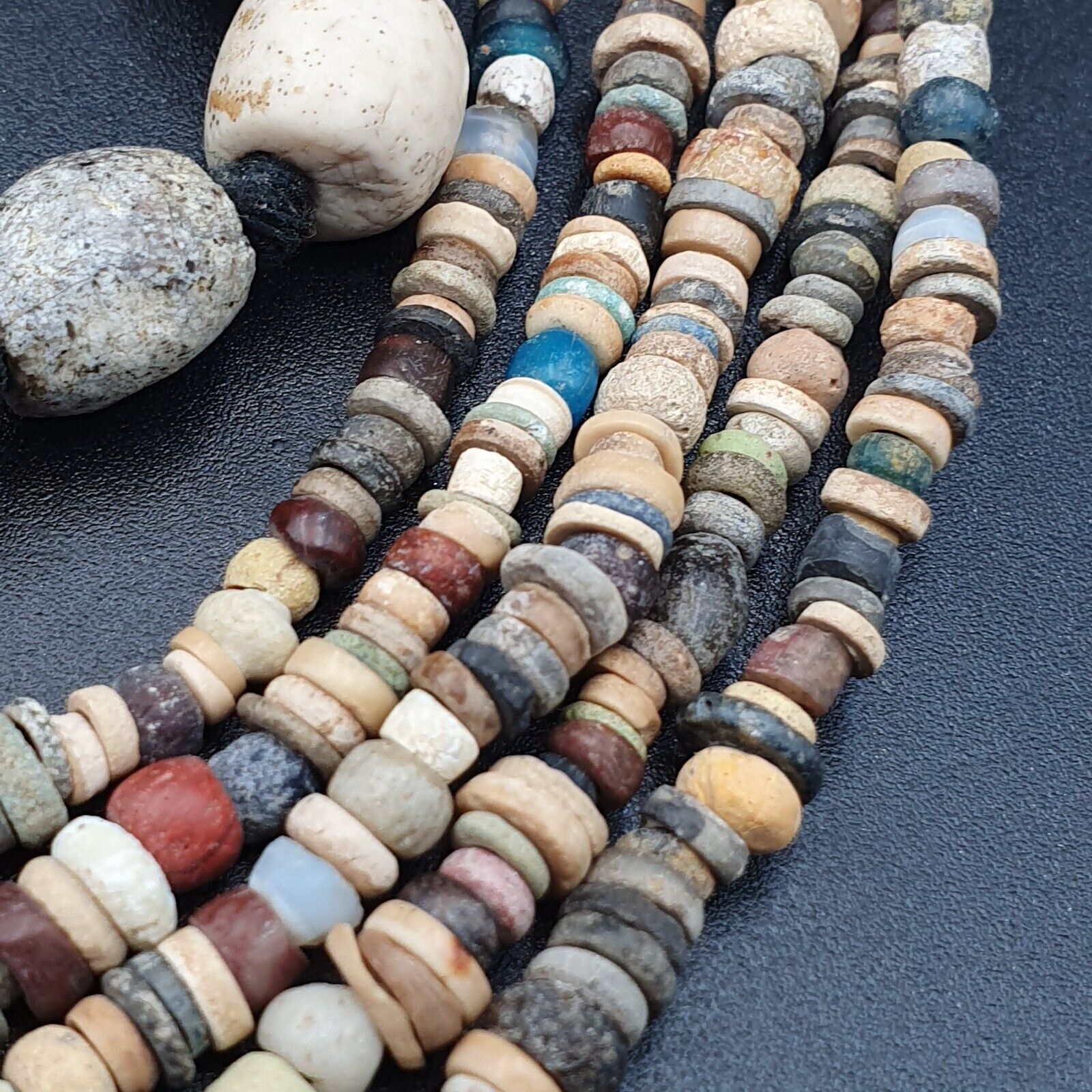 Authentic Ancient Islamic Roman Era Beads 5 Strands Necklace #NC 134
