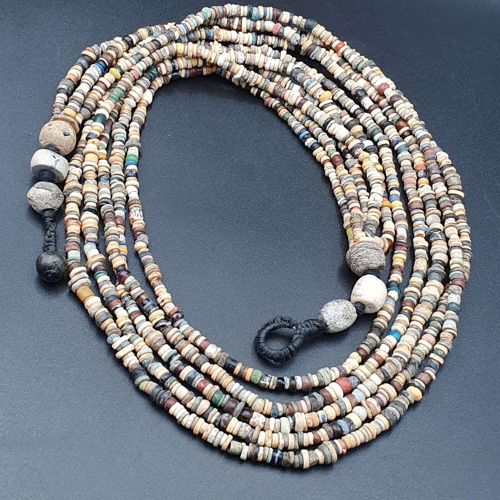 Authentic Ancient Islamic Roman Era Beads 5 Strands Necklace #NC 134