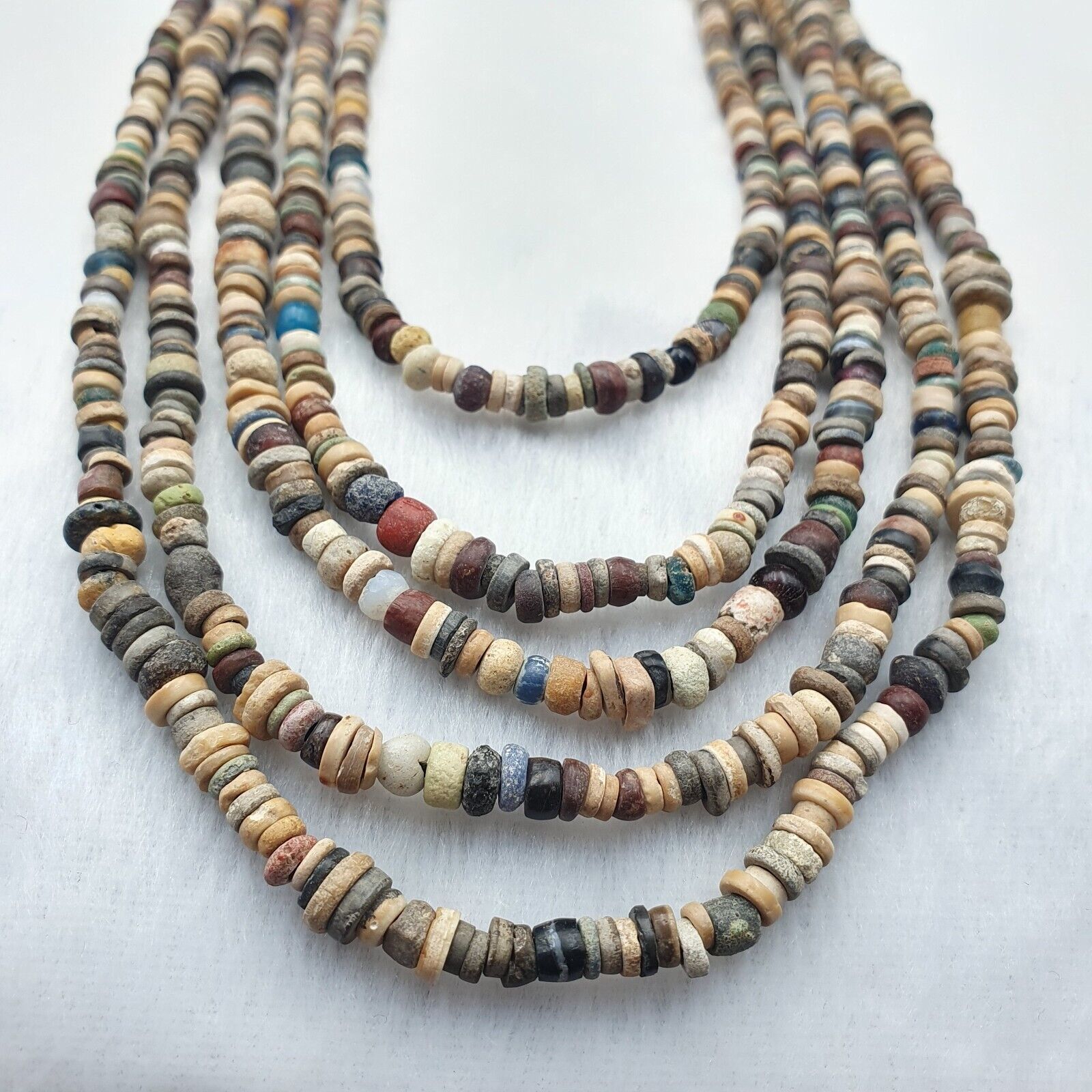 Authentic Ancient Islamic Roman Era Beads 5 Strands Necklace #NC 134