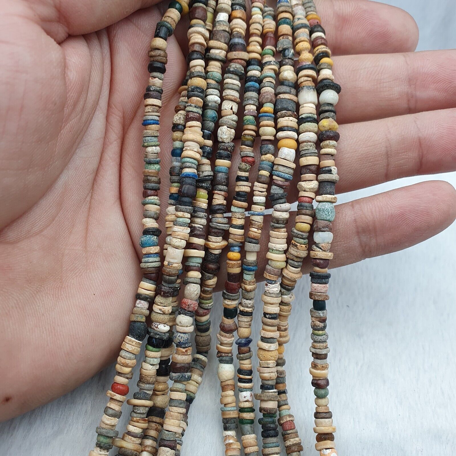 Authentic Ancient Islamic Roman Era Beads 5 Strands Necklace #NC 134