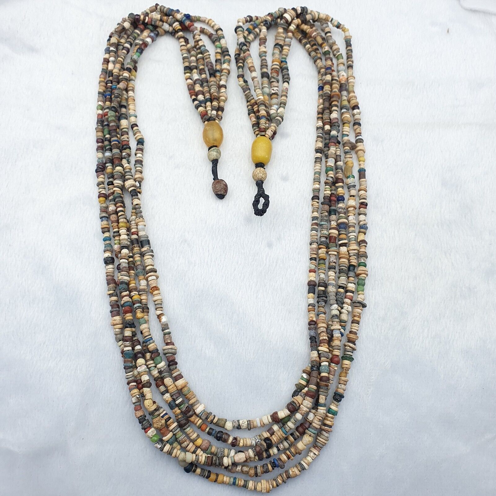 Authentic Ancient Islamic Roman Era Beads 6 Strands extra Long Necklace #NC 135