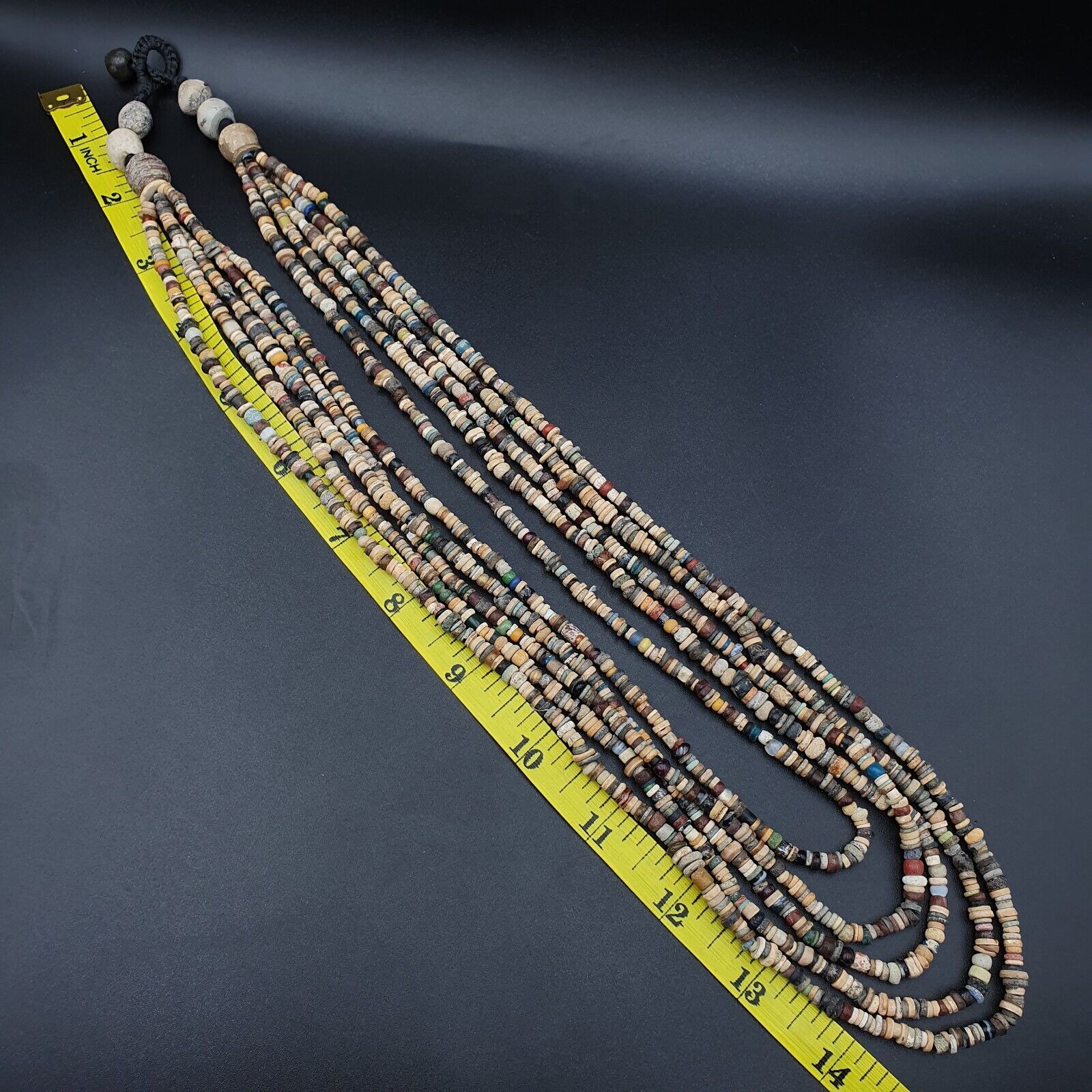 Authentic Ancient Islamic Roman Era Beads 5 Strands Necklace #NC 134