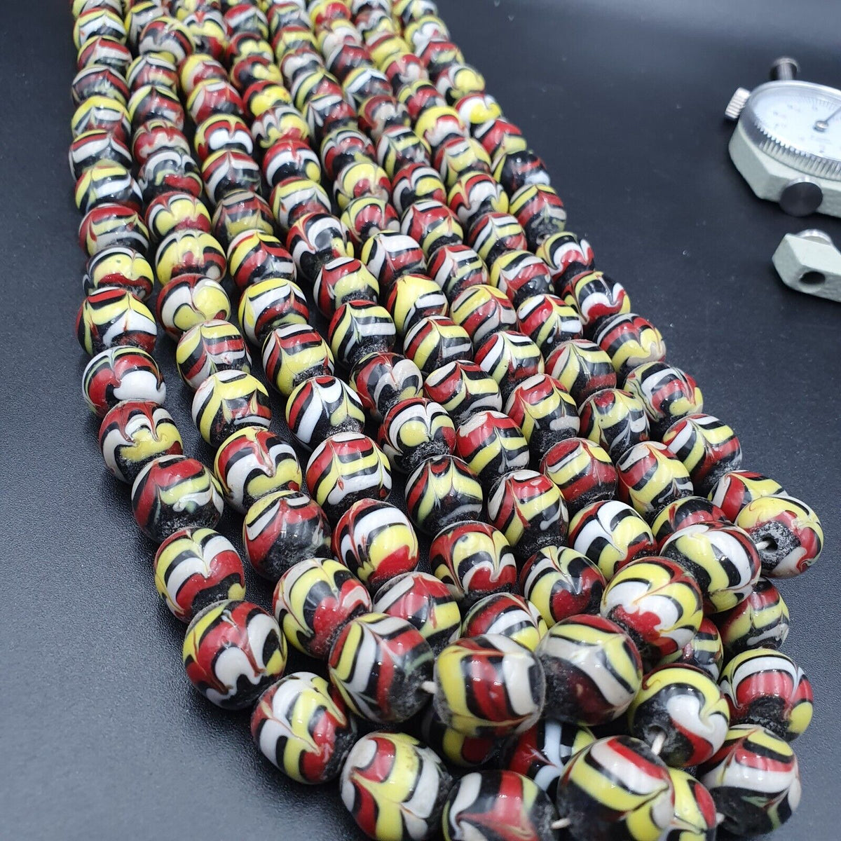 Strand vintage Glass beads Fancy FEATHER glass beads long Necklaces