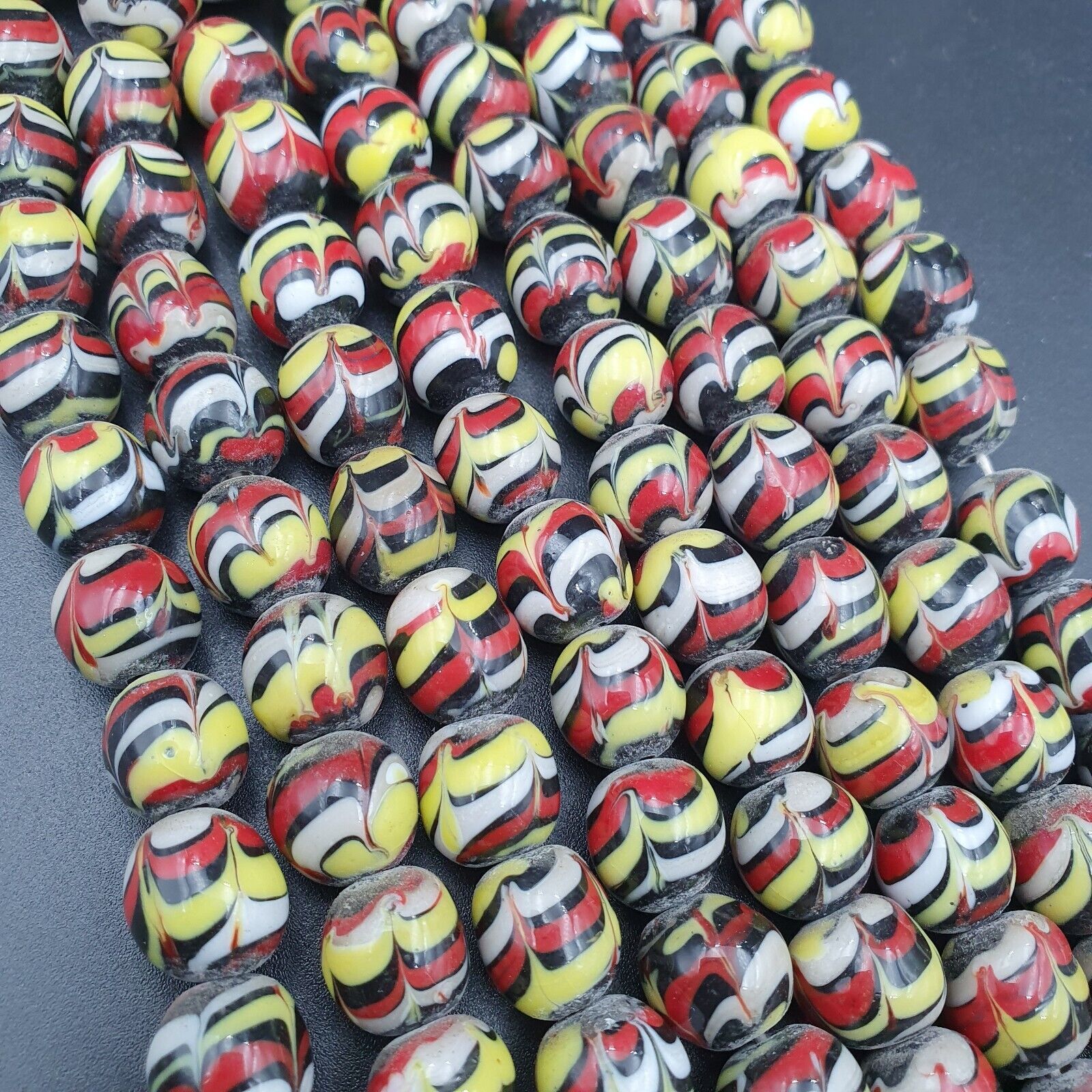 Strand vintage Glass beads Fancy FEATHER glass beads long Necklaces