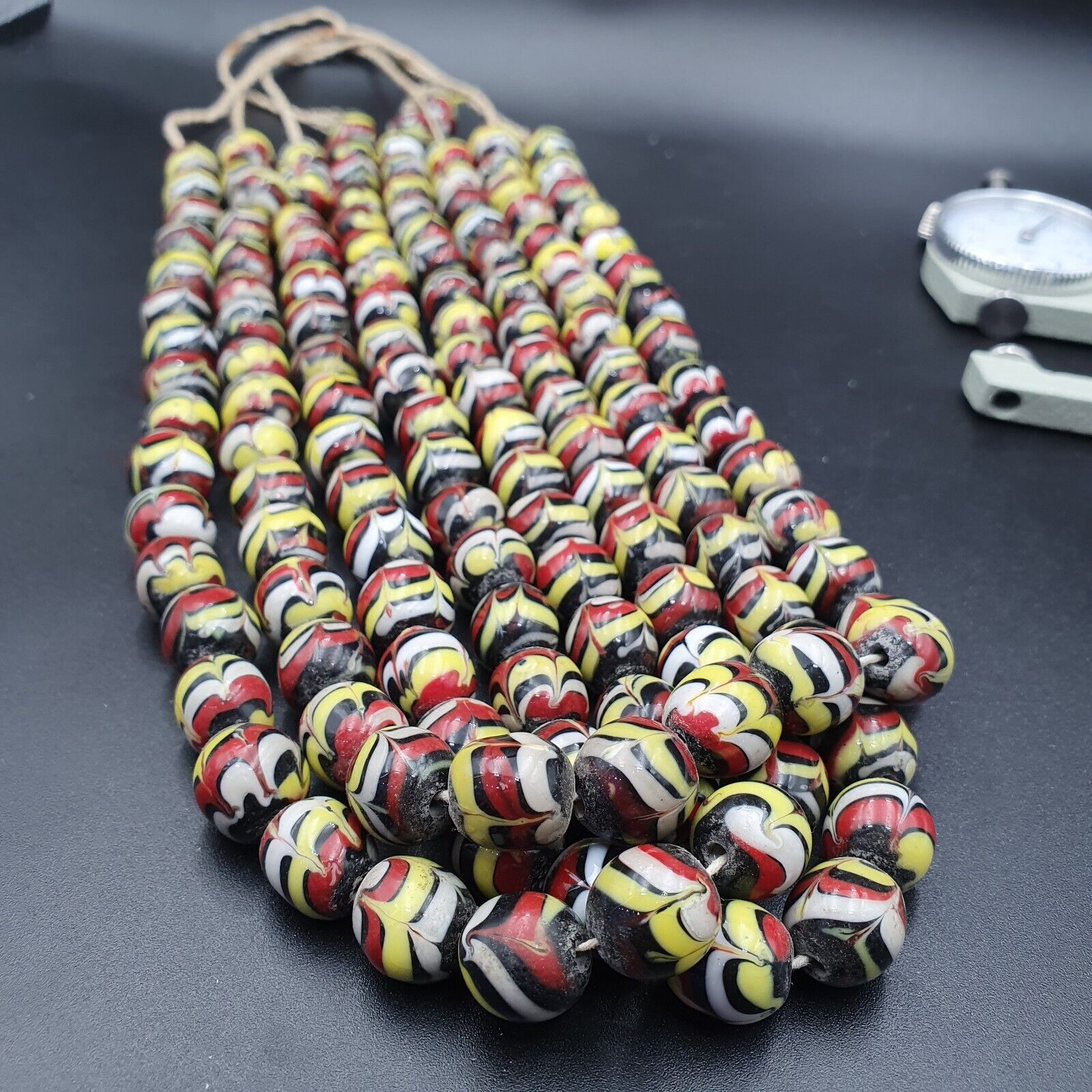 Strand vintage Glass beads Fancy FEATHER glass beads long Necklaces