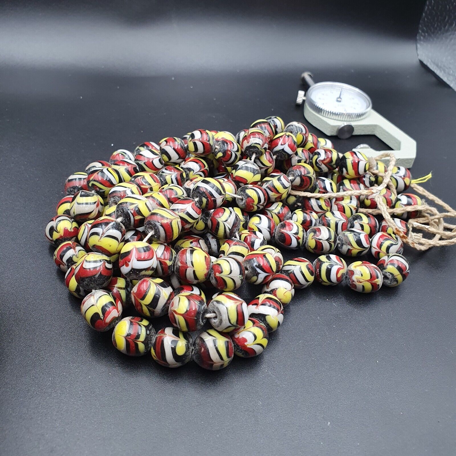 Strand vintage Glass beads Fancy FEATHER glass beads long Necklaces