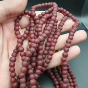 East Oasis Antique African Red Glass Trade Beads 6mm Full Collector Strand