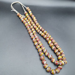 Strand vintage Glass beads Fancy FEATHER glass beads long Necklaces