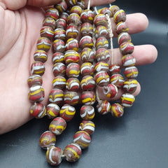 Strand vintage Glass beads Fancy FEATHER glass beads long Necklaces