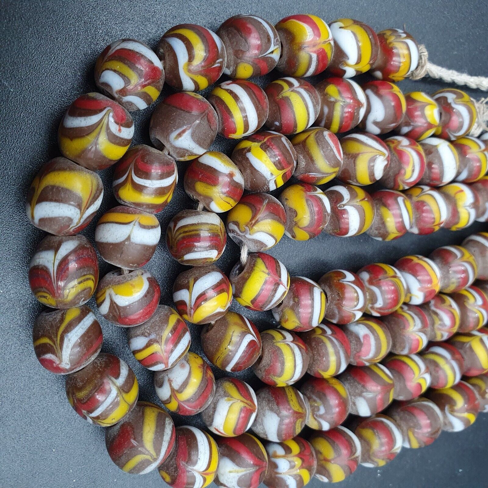 Strand vintage Glass beads Fancy FEATHER glass beads long Necklaces