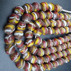Strand vintage Glass beads Fancy FEATHER glass beads long Necklaces