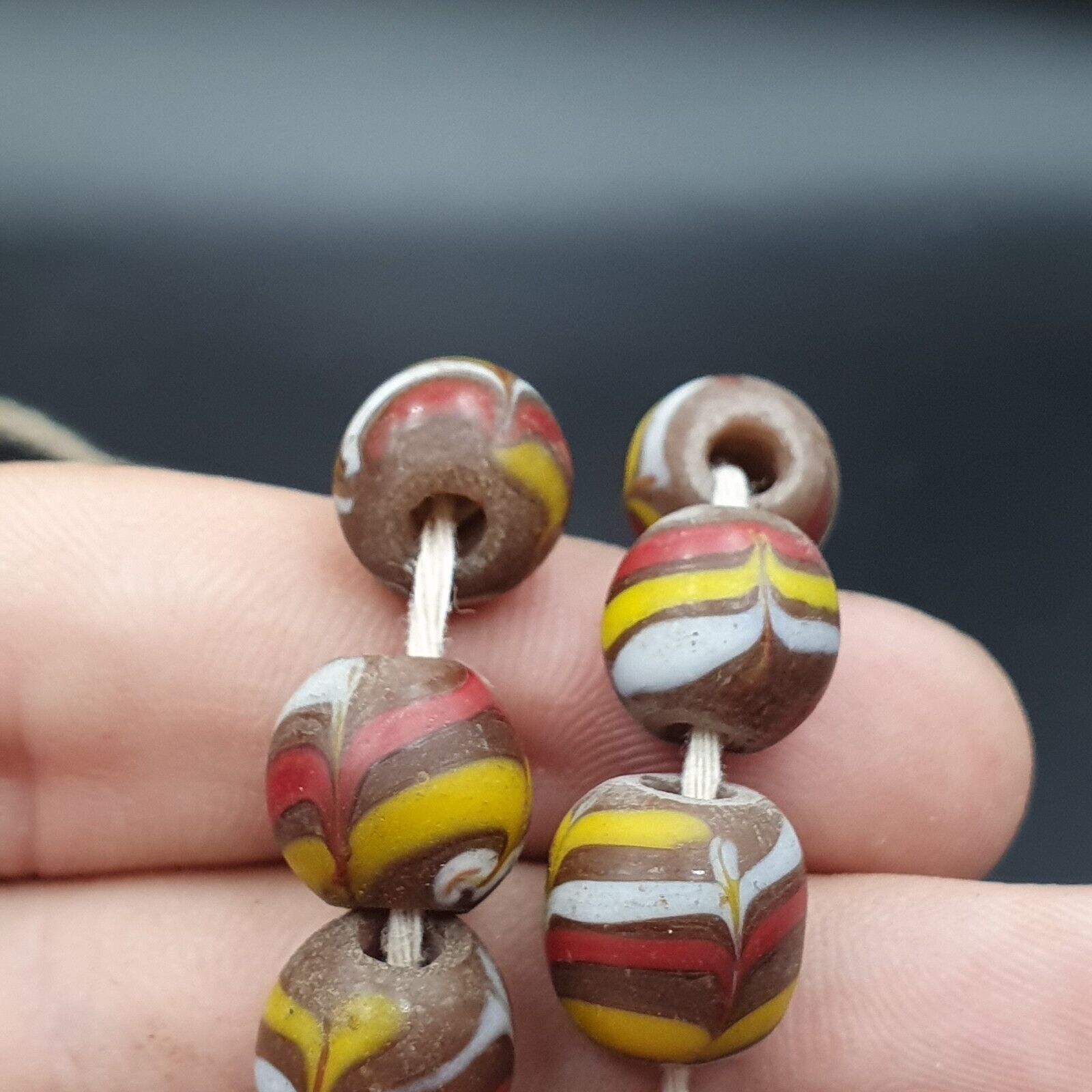 Strand vintage Glass beads Fancy FEATHER glass beads long Necklaces