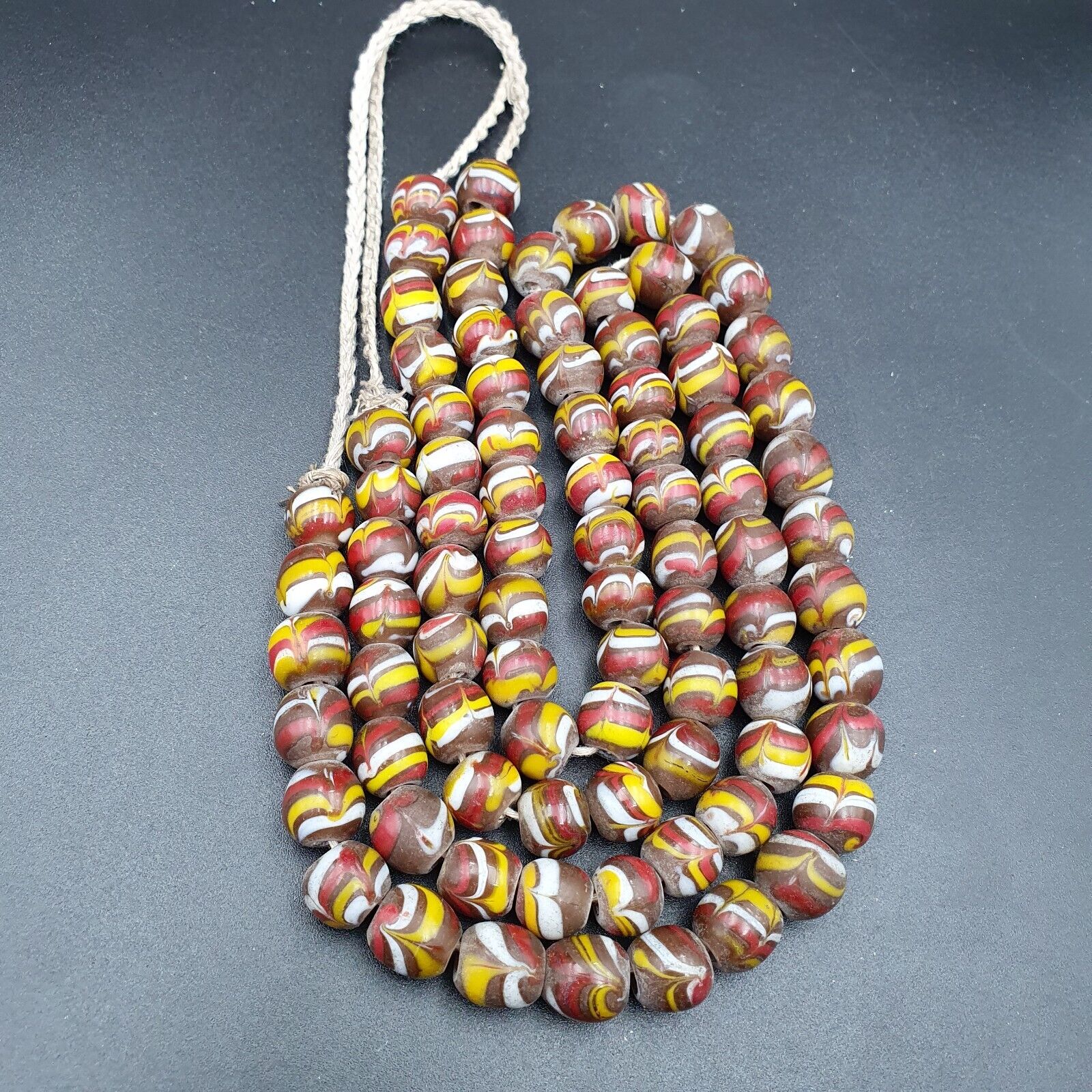 Strand vintage Glass beads Fancy FEATHER glass beads long Necklaces