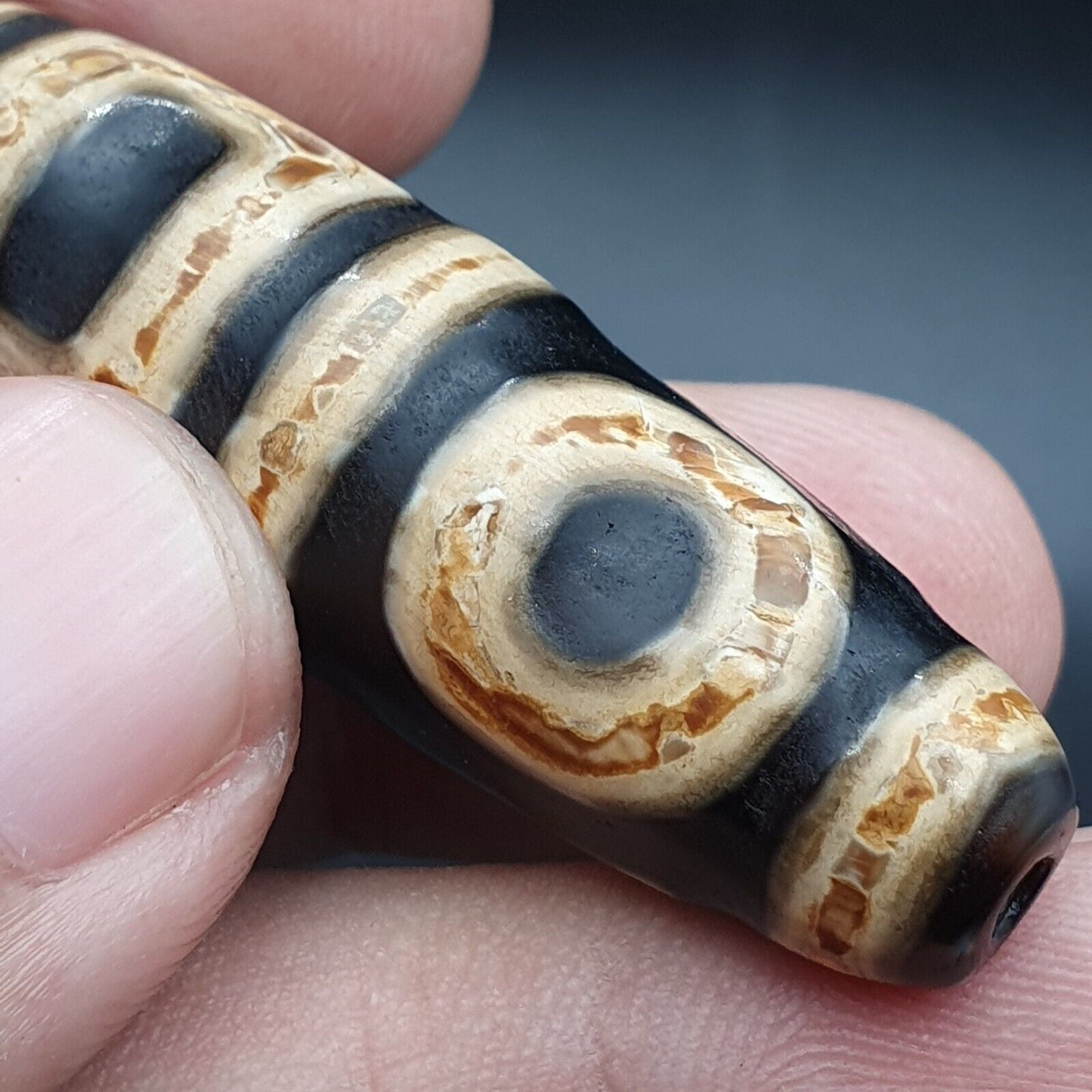 力量藏老瑪瑙*2眼2窗*天珠靈性吊墜