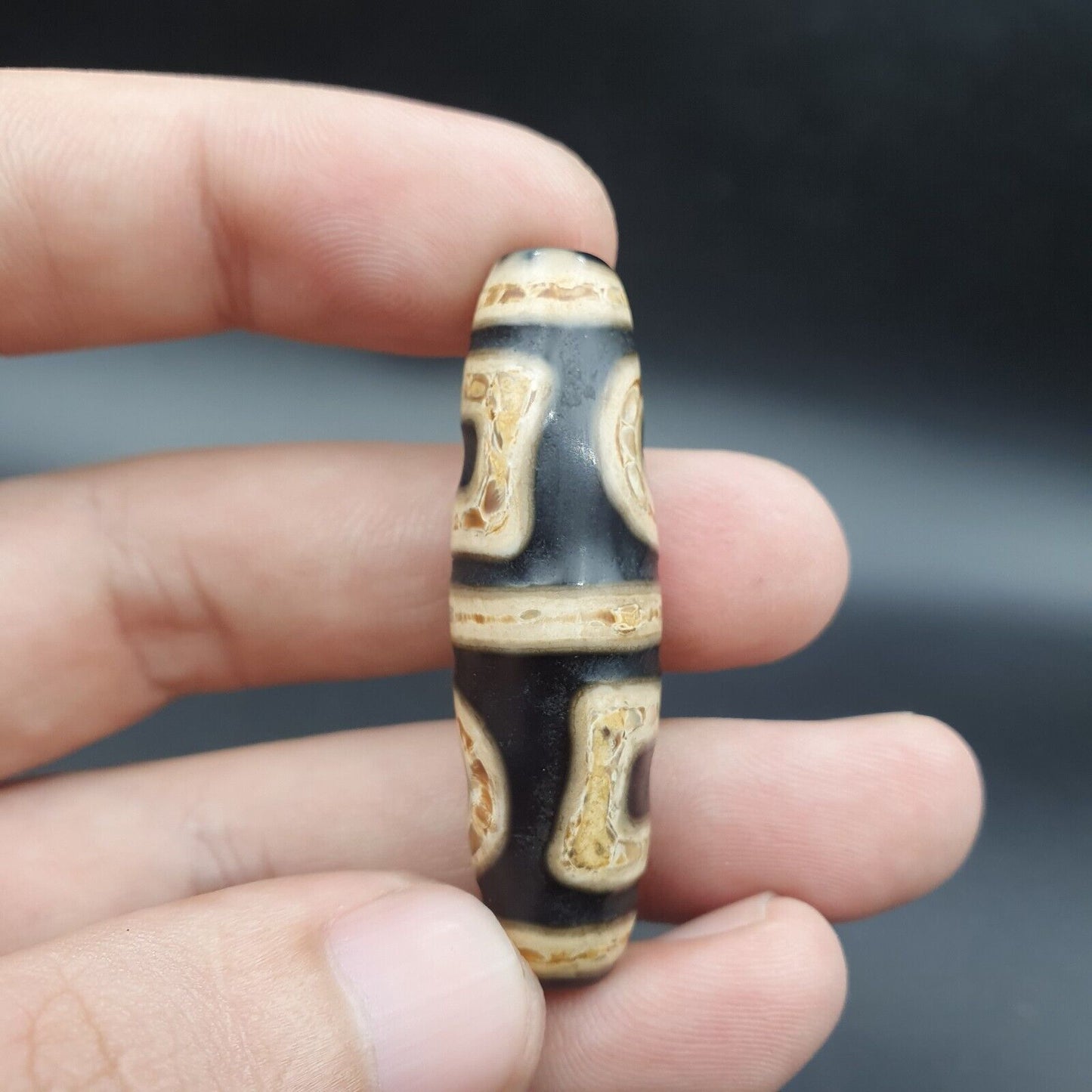 力量藏老瑪瑙*2眼2窗*天珠靈性吊墜
